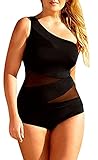 Chuanqi Women's Plus size Sexy Off-shoulder Mesh Swimsuit One Piece