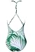 SEASELFIE Women's Palm Leaves Print Deep V Neck High Waisted Cross One-Piece Swimsuit Beach Swimwear