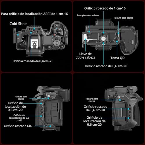 SMALLRIG Black Mamba Camera Cage Kit for Canon for EOS R5 Mark II with Top Handle and Dedicated Cable Clamp, Aluminum Alloy Camera Mount - 4976