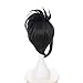 Ani·Lnc Black Cosplay Wigs Clip on Ponytail Heat Resistant Party Wigs with free cap
