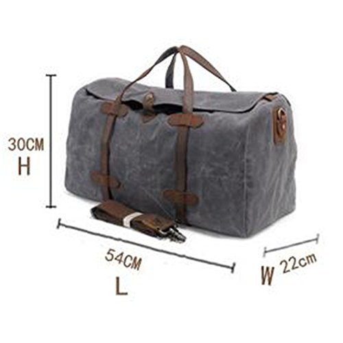 Waterproof Travel Duffles, Fresion Large Portable Hodall Waxed Canvas Handbags 55L Grey