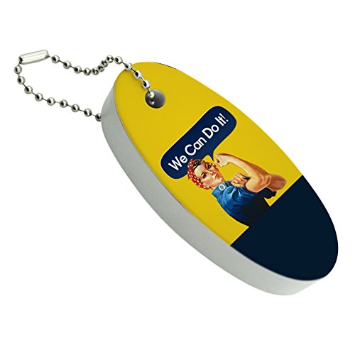 Rosie The Riveter Poster World War II Floating Foam Keychain Fishing Boat Buoy Key Float