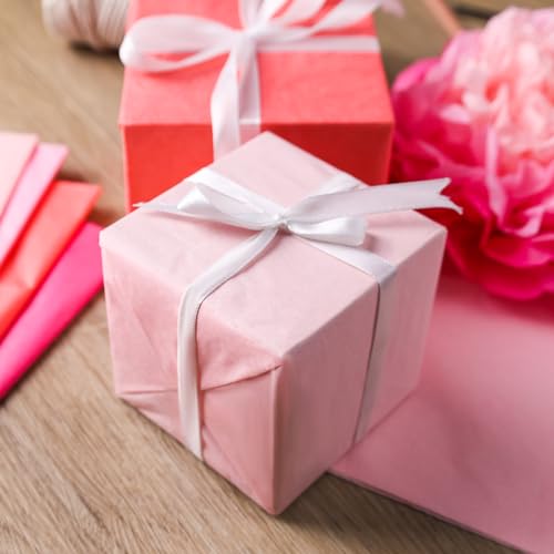 Shindel 120 Sheets Pink Tissue Paper, Gift Wrapping Paper 19.7 x 13.8 Inch Tissue Paper for Gift Bags Wedding Valentine\'s Day Bridal Shower