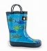OAKI Toddler Rain Boots - Perfect Kids Rain Boots for Any Weather - Durable Rubber Baby Rain Boots Keep Little Feet Dry, Lightweight Waterproof with Easy-on Handle, Sharks & Turtles, 10T Toddler
