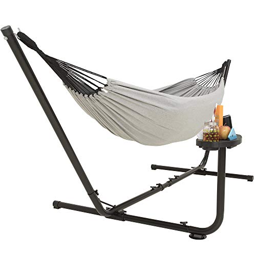 VITA5 Hängematte mit Gestell Outdoor - Hängematte 2 Personen für Garten & Balkon - Doppelhängematte mit Getränkehalter… – Bild 3
