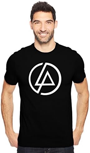 CHRYSOLITE Rock Band Linkin Park Logo Fan Art Men's Cotton Round Neck Tshirt in Black