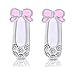 SmitCo LLC Little Girl Earrings, Silver Tone Rhodium Plated Set for Kids/Children, Hypoallergenic