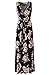 Zattcas Womens V Neck Sleeveless Empire Waist Floral Maxi Dress,Black Orange,Small