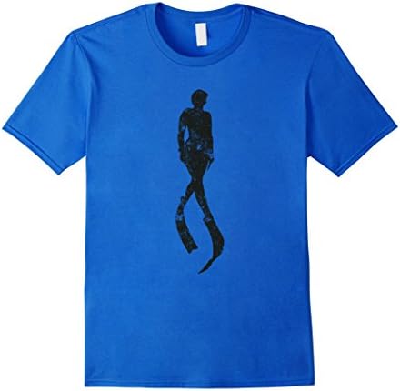 Mens Freediver Vintage T-Shirt Distressed Diver Tee Small Royal Blue