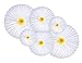 6-Piece Daisy Flower Theme Decorations Tissue Paper Fan Party Supplies Perfect for Classroom Baby Shower Wedding Birthday Backdrop Garland (Two 24 inch, Two 16 inch, Two 9.5 inch.)
