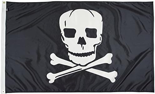 FlagSource Jolly Roger Nylon Pirate Decorative Flag, Made in the USA, 3x5'