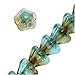 Czech Glass Beads Flower Beadcaps 6x4.5mm 'Aqua Celsian' (50)