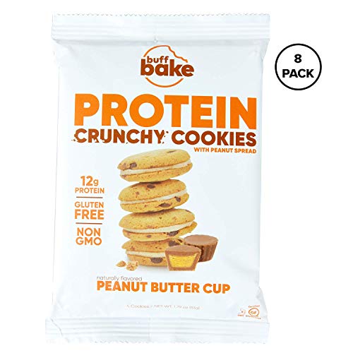 Protein Sandwich Cookies - 12 Grams of Whey PROTEIN SNACKS, Low Carb, High Protein, Gluten Free, Non-GMO (8 count, 1.79oz) (Peanut Butter Cup)