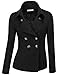 Doublju Women's Double Breasted Pea Coat Jacket