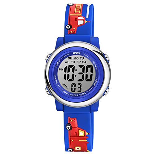 Venhoo Kids Watches for Boys 3D Cartoon Waterproof Silicone 7 Color Flashing Lights Children Toddler Wrist Watch for Boy Little Child