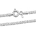Amberta 925 Sterling Silver 2 mm Snow/Rock Chain Bracelet Length 7