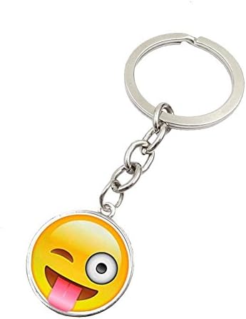 ZhiDa Funny Emoji Keychain Pendant Decoration, Emoji Party Supplies Holiday Gifts (Yellow1)