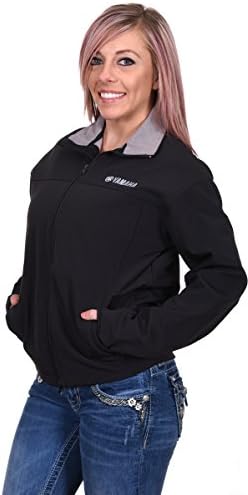 JH DESIGN GROUP Women's Yamaha Weather Resistant Soft Shell Motorcycle Biker Jacket (Small, Black)
