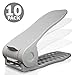 Livin' Well Stack-A-Shoe Racks for Closets - 10pk Adjustable Stackable Shoe Organizer, Double Storage, Space Saver, Grey