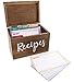 Juvale Wooden Recipe Box with Tabs & Dividers - 7 x 5 x 5 In, Brown Pinewood, Letter Print - Flip-Top Lid & Quick-Access Notch - 60-Card Set & 24 Dividers - Recipe Card Organizer Box