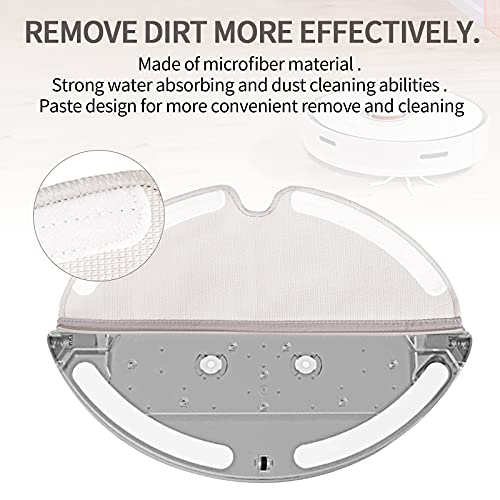Vecukty 8 Chiffons pour Xiaomi Roborock S5 Max S6 Pure S6 MaxV S5 S50 S51 S55 S6, Serpillière pour Xiaomi Roborock E2 E3 E35 E4, Accessoires pour Xiaomi Aspirateur