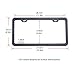 L-Fine License Plate Frame 2 Pcs 2 Holes Aluminum Slim Bottom Design with Screw Set (Black)