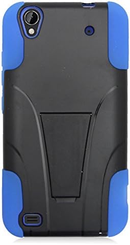 Eagle Cell ZTE Quartz Z797C Hybrid Protective Case with Stand - Retail Packaging - Blue/Black