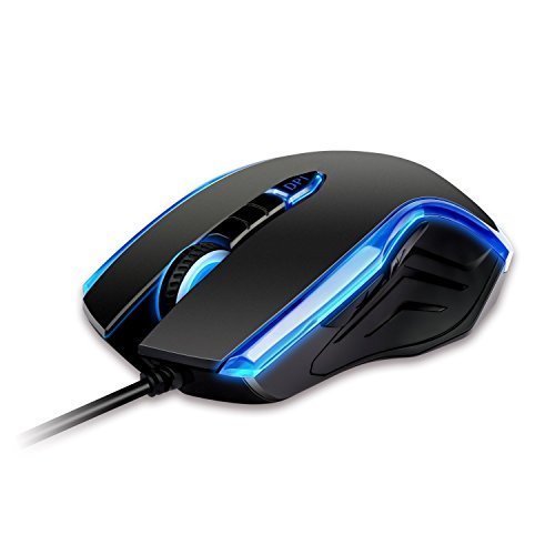 Etekcity Scroll S200 High Precision 1600 DPI Wired USB Optical Mouse with Side Control, Ergonomic and Symmetrical Design (Certified Refurbished)
