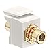 Leviton 40830-BTR QuickPort RCA, Gold-Plated Connector with Red Stripe, Light Almond
