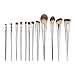ABC 12PCS Make Up Foundation Eyebrow Eyeliner Blush Cosmetic Concealer Brushes (Silver)