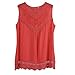 OVERMAL Women Summer Vest Top Sleeveless Blouse Casual Tank Tops Shirt Lace (S, Hot Pink)