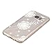 Galaxy S7 Edge Case,3Cworld Ultra Thin Clear Art Pattern Crystal Gel TPU Rubber Flexible Slim Skin Soft Case for Samsung Galaxy S7 Edge (Dandelion/Bird Flying-White)