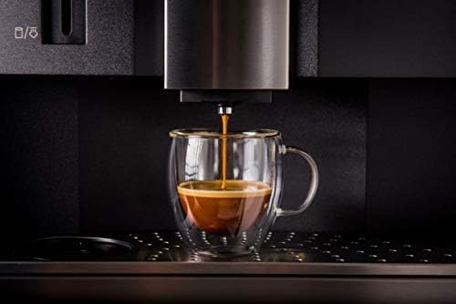 Double wall insulated glass Espresso mugs, 5.4 Ounces (set of 2 + 2 spoons)