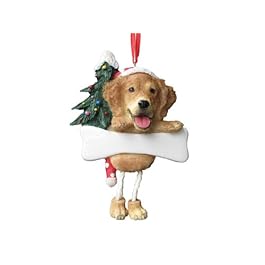 Golden Retriever Ornament with Unique “Dangling Legs” Hand Painted and Easily Personalized Christmas Ornament