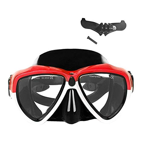Adult Scuba Snorkel Diving Mask Anti-Fog Underwater Scuba Snorkeling Mask red