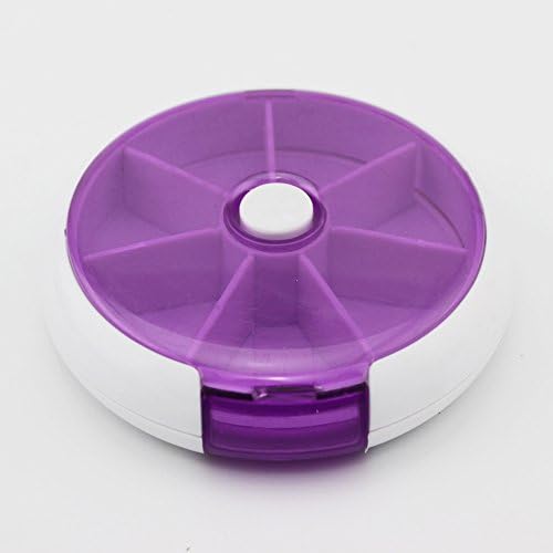 Muchengbao Weekly 7 Day Travel Pill Box Case and Vitamin Organizer Tablet Pill Sorter Organizer Plastic Medicine Box Holder Container 8 Pill Compartment Box (purple)