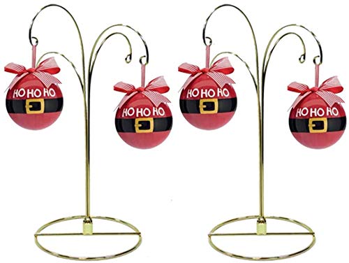HOHIYA Ornament Display Stand Holder Christmas Hanger Hook 4 Arms 12inch Gold 2pcs - Image 5