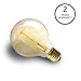 LAKES Vintage Edison Bulb, 60W Retro Incandescent Light Bulb E26 Medium Screw Base, G25 / G80 Classic Amber Glass Incandescent Filament Lamp,360 Degrees Beam Angle, Pack of 4