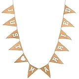 Tinksky Just Married Burlap Banner Bunting Flag for Rustic Country Wedding Decoration