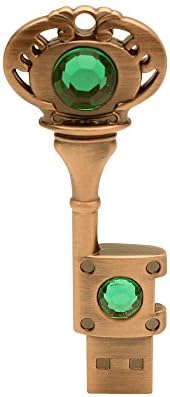zjr usb flash drive 32 gb metal key memory stick High Speed cool Thumb Drives u disk gifts cute crystal flash drives Creative pen drive (32G, （bronze + green)