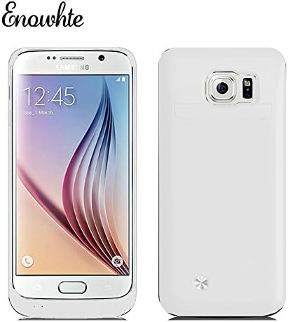 For Samsung Galaxy S6 Battery Case, Jazer Ultra Slim Rechargeable 4200mAh Battery Charger Case External Battery Pack Power Bank Powerstatin Power Reserve Juice Pack Backup Battery For Samsung Galaxy S6 with Kickstand - Audio Jack Input,Micro USB Output - Retail Packaging (White)