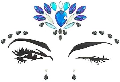 Inverlee 1 Sheet Facial Gems Adhesive Glitter Jewel Tattoos Stickers Wedding Festival Party Body Makeup (D4)