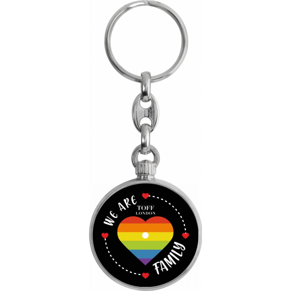 Toff London Pride Rainbow Heart Family Black Keyring