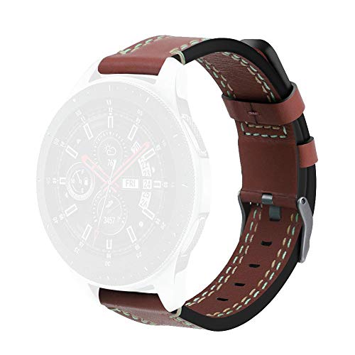 Scrub Leather Watch Strap Band for Samsung Galaxy SM-R800 46mm - Brown