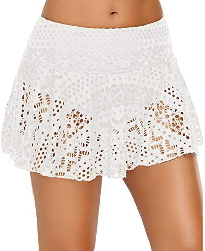 Womens Lace Hollow Out Swimsuit Tankini Bottom Swim Board Shorts(S-XXXL)