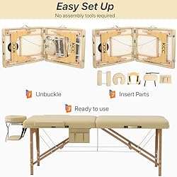 KCC Memory Foam Portable Massage Table, Foldable