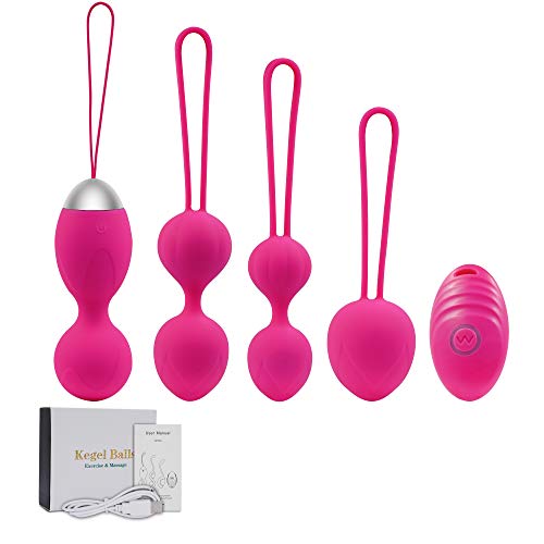 Kegel Exercise Weights – 5 in 1 Kegel Balls for Women Tightening & Beginners,Set of 5 Ben Wa Balls Kegel Exercise Weights Products,Kegel Exercise Weights & Massage Ball Ben Wa Balls Sets,Purple,ALKAID