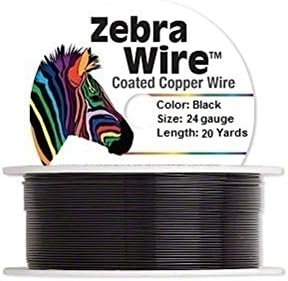 Zebra Coated Copper Wire Black 24 Gauge 20 Yards