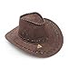IDS Home Dark Brown Western Cowboy Cowgirl Cattleman Hat for Western Themed Birthday Party, Fancy Dress Party,Halloween Costume Accessory