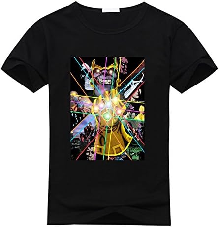 Xinta Custom Thanos Infinity Gauntlet Designer Men's 100% Cotton T-shirt XX-Large Black